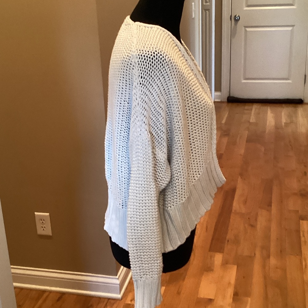 Aerie Cream Open-Front Chunky Knit Sweater Size Small - Picture 3 of 7